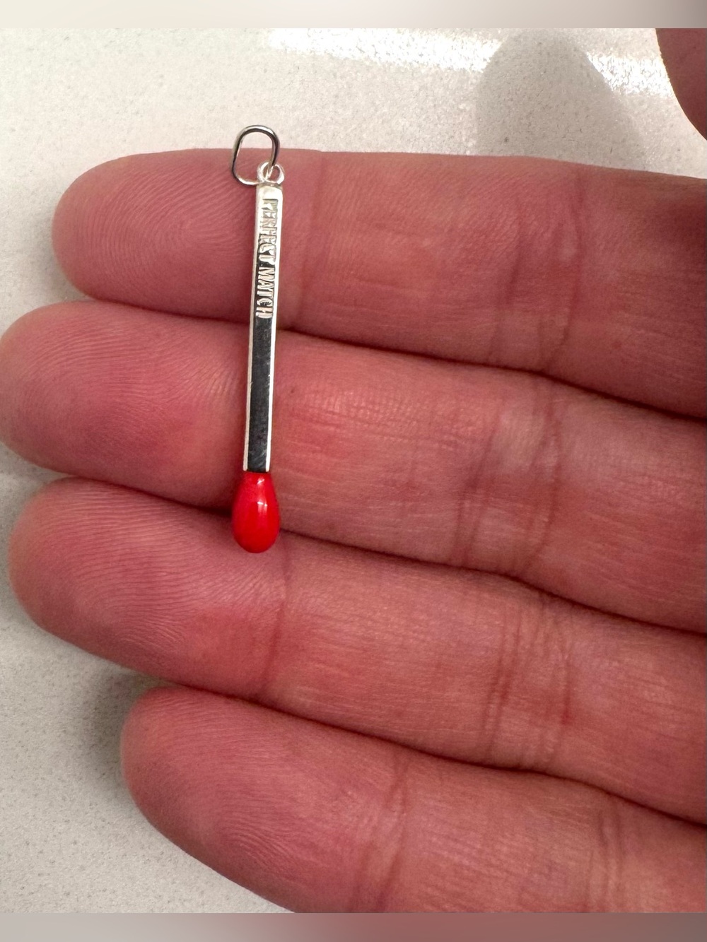 Mejuri sterling silver “perfect match” matchstick pendant